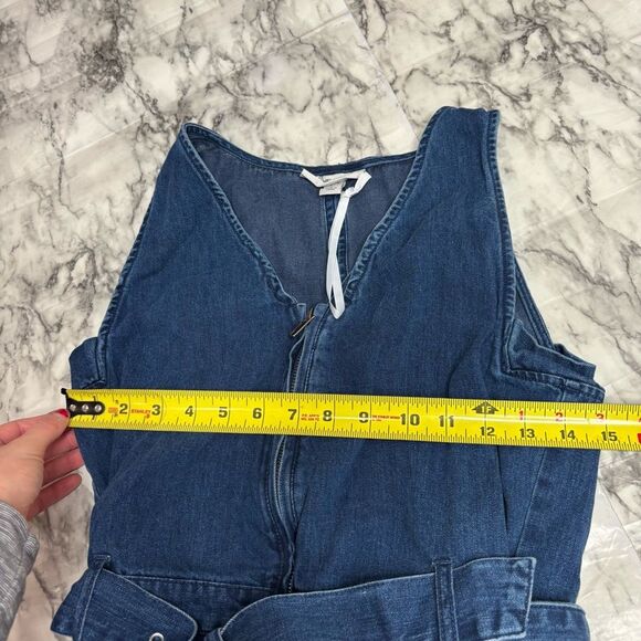 Rachel Comey x Target Indigo Denim Wash Jean Sleeveless Jumpsuit Size 2 belt Y2K - Picture 6 of 6